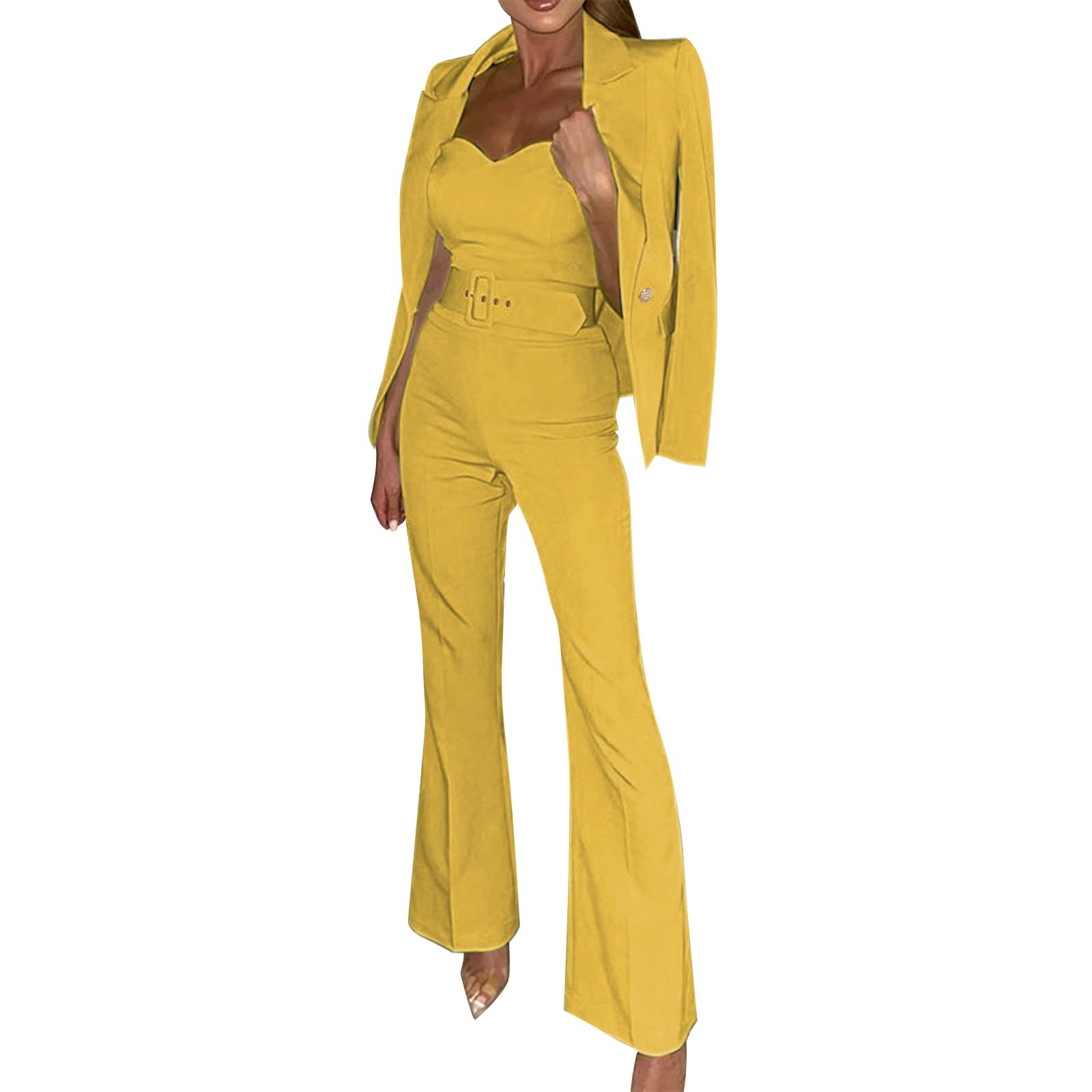 Women's 2-Piece Jogger Outfit Set - Long Sleeve Button Up Top & High Waisted Jogger Pants - Casual Loungewear for Home, Workout, and Everyday Wear