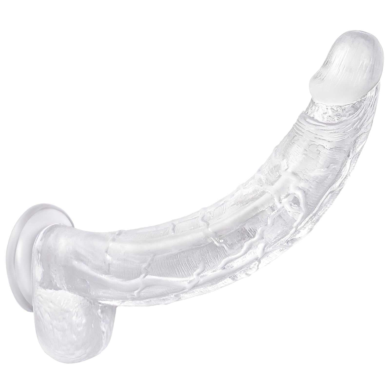 13 Inch Realistic Clear Dildo for Women & Couples - Body-Safe Silicone G-Spot & Anal Stimulator with Strong Suction Cup for Hands-Free Play - Perfect for Solo Use, Couples Play & BDSM Exploration