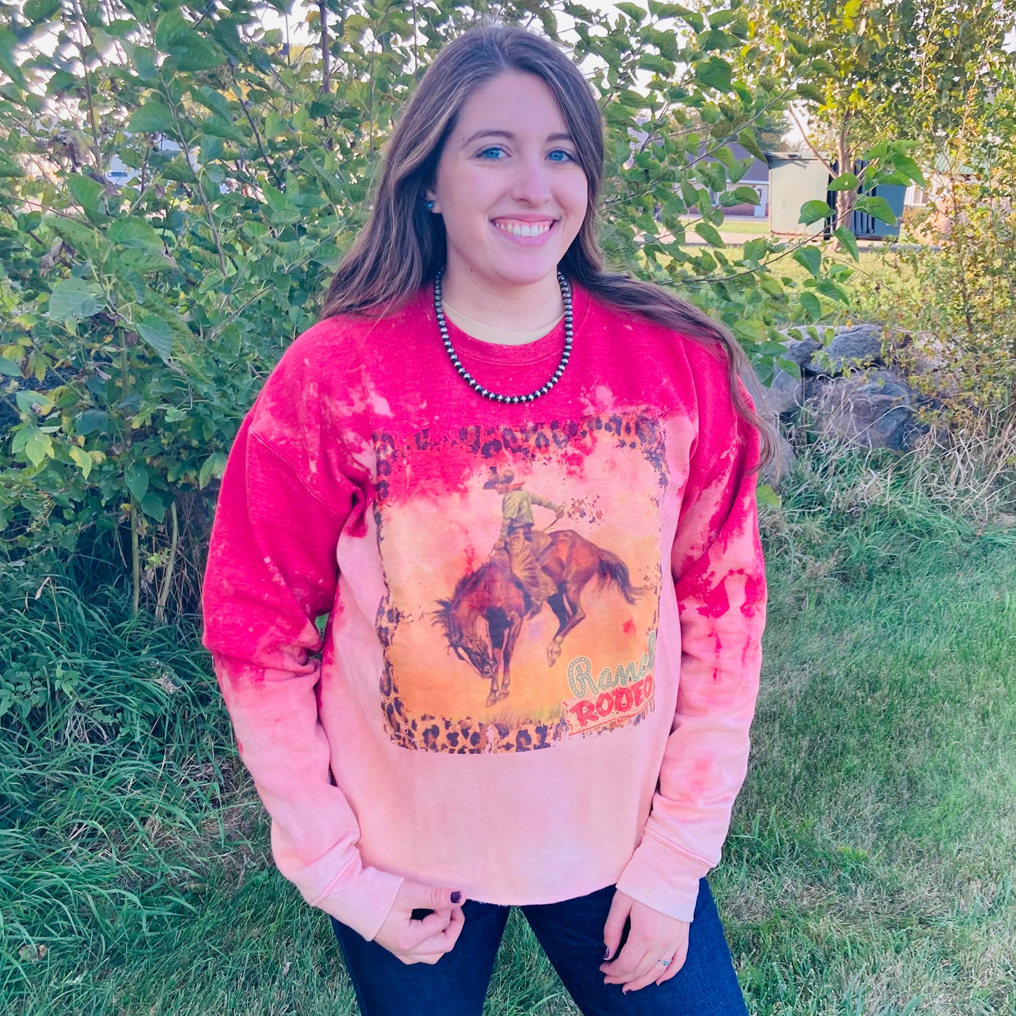 4B Women's Bronc Ranch Rodeo Sweatshirt - Western Style Pullover Hoodie for Cowgirls, Rodeo Fans & Country Fashion | Perfect for Rodeo Events, Ranch Work & Casual Wear