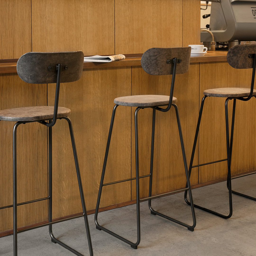 Comfortable Earth Bar Stool with Backrest - Adjustable Height Wooden Counter Stool for Kitchen Island, Breakfast Bar & Home Decor