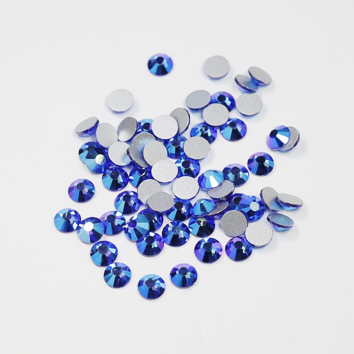 5mm Sapphire AB Rhinestones - 1440 pcs (10 Gross) Dark Blue Crystal Non-Hotfix Stones for Tumbler Cups, DIY Crafts, Nail Art, Fashion Accessories | Perfect for Clothing Embellishment, Shoe Decoration & Makeup Designs