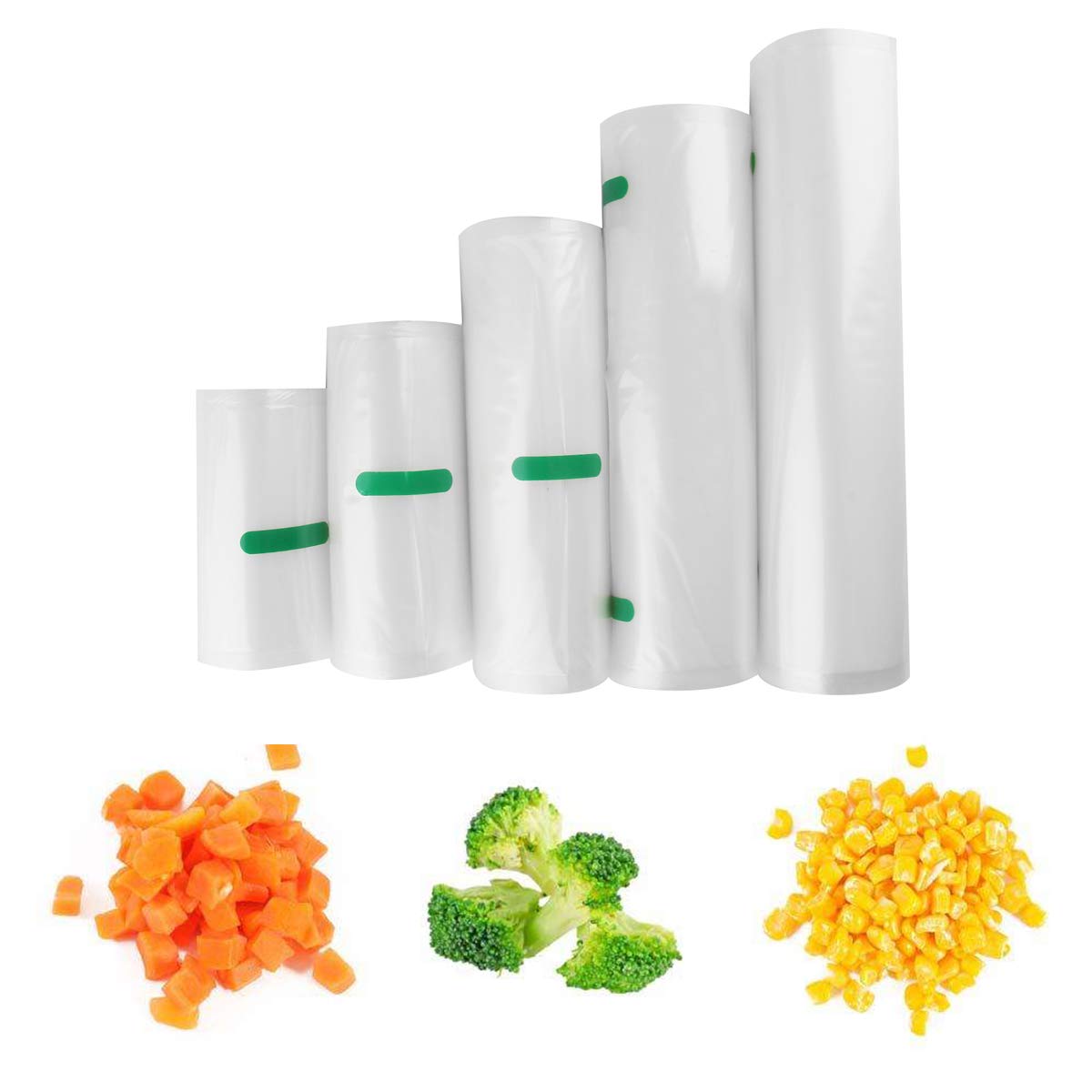 Reusable Vacuum Sealer Bags Rolls - 12/15/20/25/28 x 500cm for Food Storage | Airtight & Durable Vacuum Seal Bags for Sous Vide, Meal Prep, Freezing & Long-Term Food Preservation | Compatible with Most Vacuum Sealer Machines