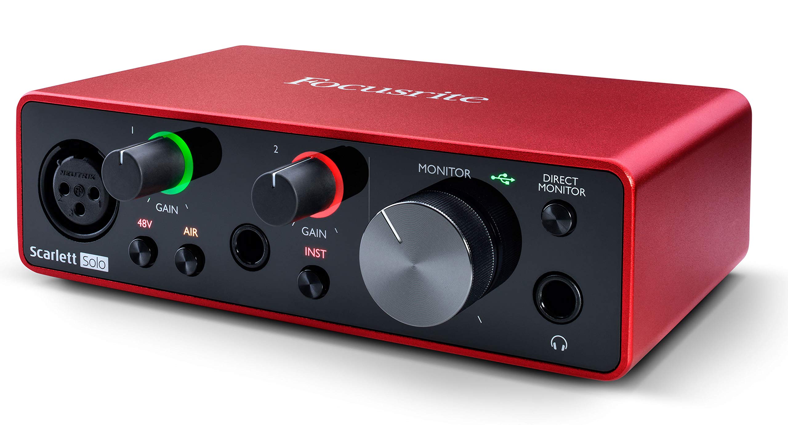 Focusrite Scarlett Solo 3rd Gen USB Audio Interface Bundle - 2-in 2-out Recording with XLR Cable & Polishing Cloth | Perfect for Home Studio, Podcasting & Music Production