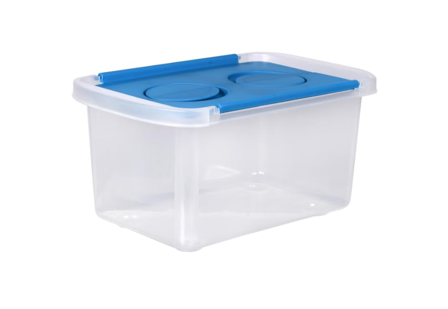 SOL MAR Clear Plastic Storage Boxes with Split-Hinged Lids - 6-Pack Stackable Organizer Bins for Closet, Office, School & Craft Room Organization (Bonus Item Included) - Perfect for Storing Toys, Supplies & Seasonal Items