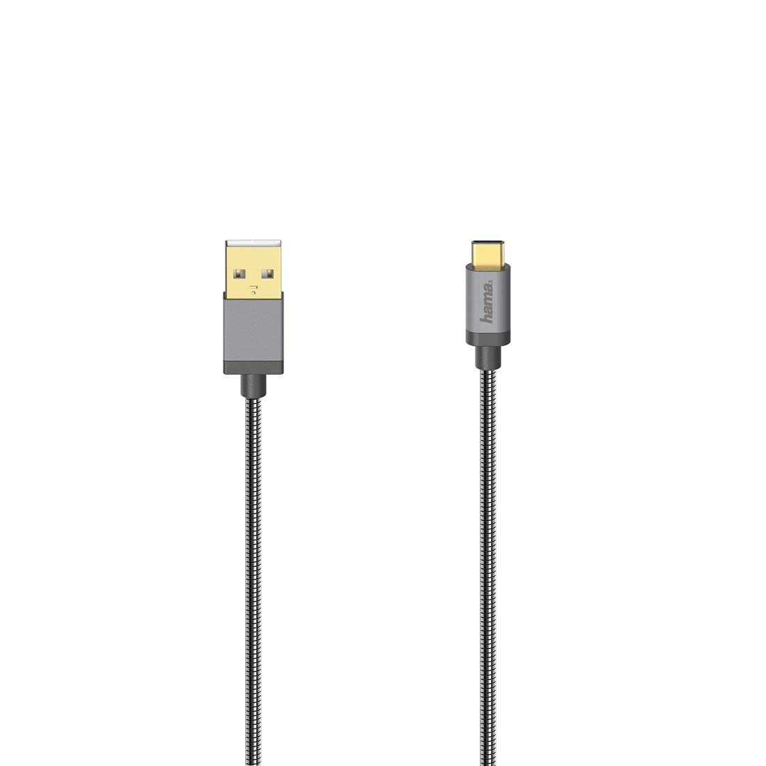 Hama 0.75m USB 2.0 Cable 480Mbps High-Speed Metal USB-C to USB-A Charging & Data Sync Cable for Smartphones, Tablets, Laptops - Perfect for Home, Office & Travel Use