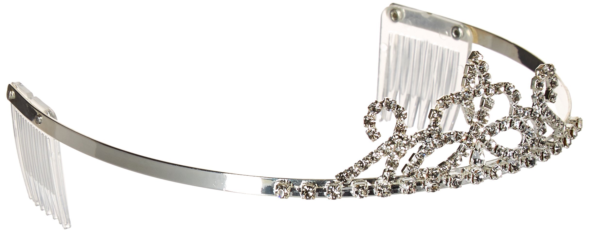 Darice V35976 Silver Rhinestone Tiara Headband - Elegant Bridal Crown for Weddings, Prom, Pageants, and Special Occasions