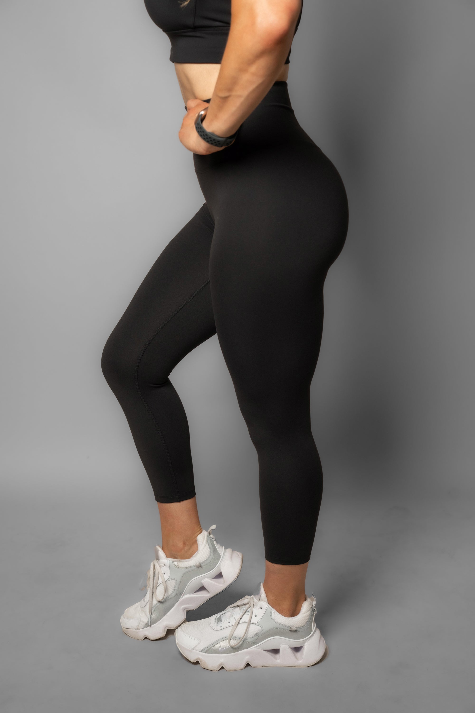 Effortless Scrunch Capris for Women - High Waisted Yoga Pants, Comfortable Workout Leggings - Perfect for Gym, Running & Lounge Wear (Black)