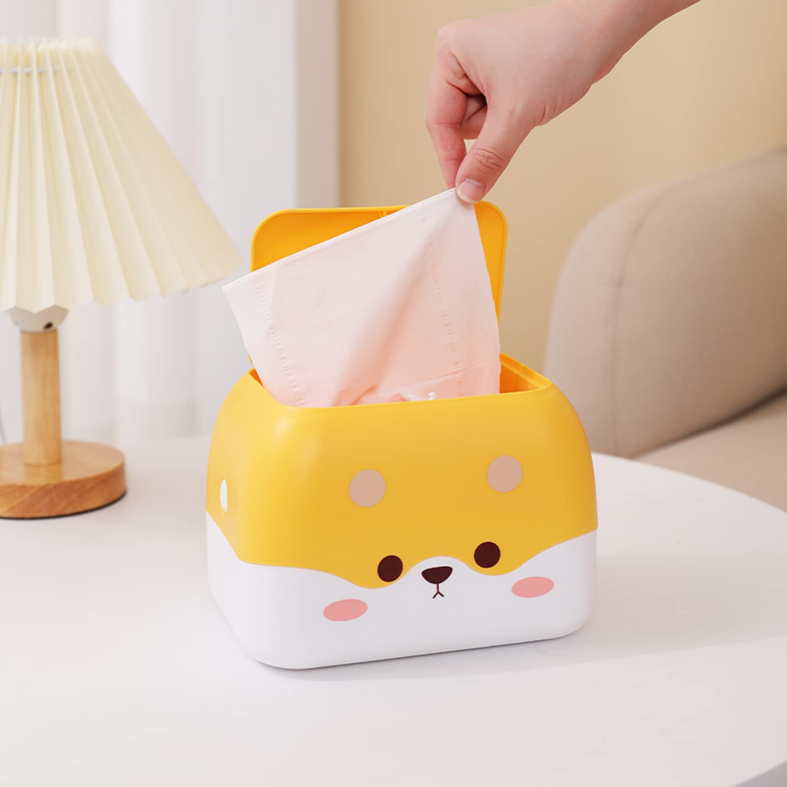 Mini Press Top Desktop Trash Can with Lid - Small Cute Garbage Bin for Bathroom, Living Room, Bedroom & Office | Perfect for Pet Hair, Lint & Countertop Waste Disposal