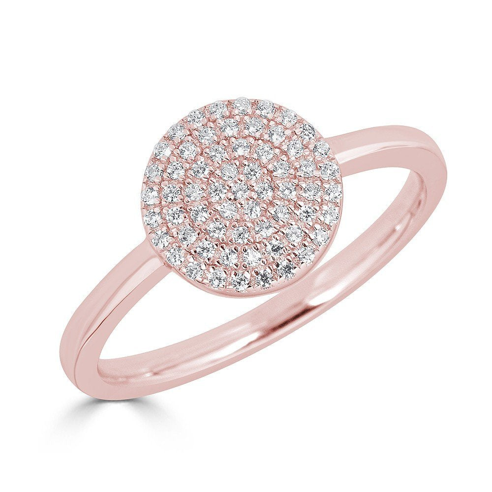 14KT Gold 1/5 CTW Diamond Pave Round Ring for Women - Elegant Wedding Band, Anniversary Gift & Everyday Jewelry