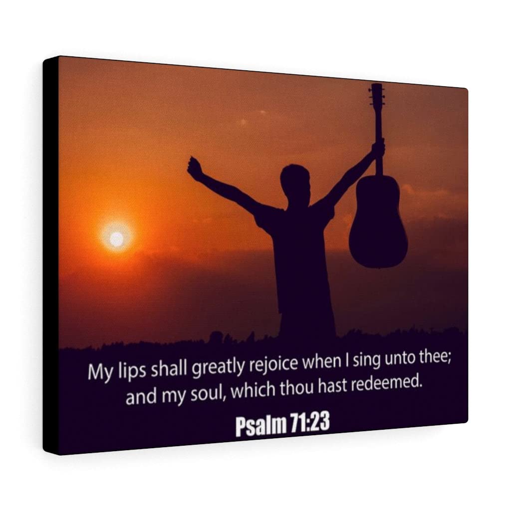 Christian Wall Art with Bible Verse - Psalm 71:23 Scripture Print for Home Decor | Inspirational Gift for Religious Occasions, Church, Prayer Room & Christian Weddings