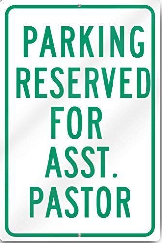 Lilyanaen Metal Parking Reserved Sign for Asst Pastor - 12x8 Inch Durable Aluminum Sign for Indoor & Outdoor Use - Perfect for Church Parking Lots, Office Spaces & Home Garages