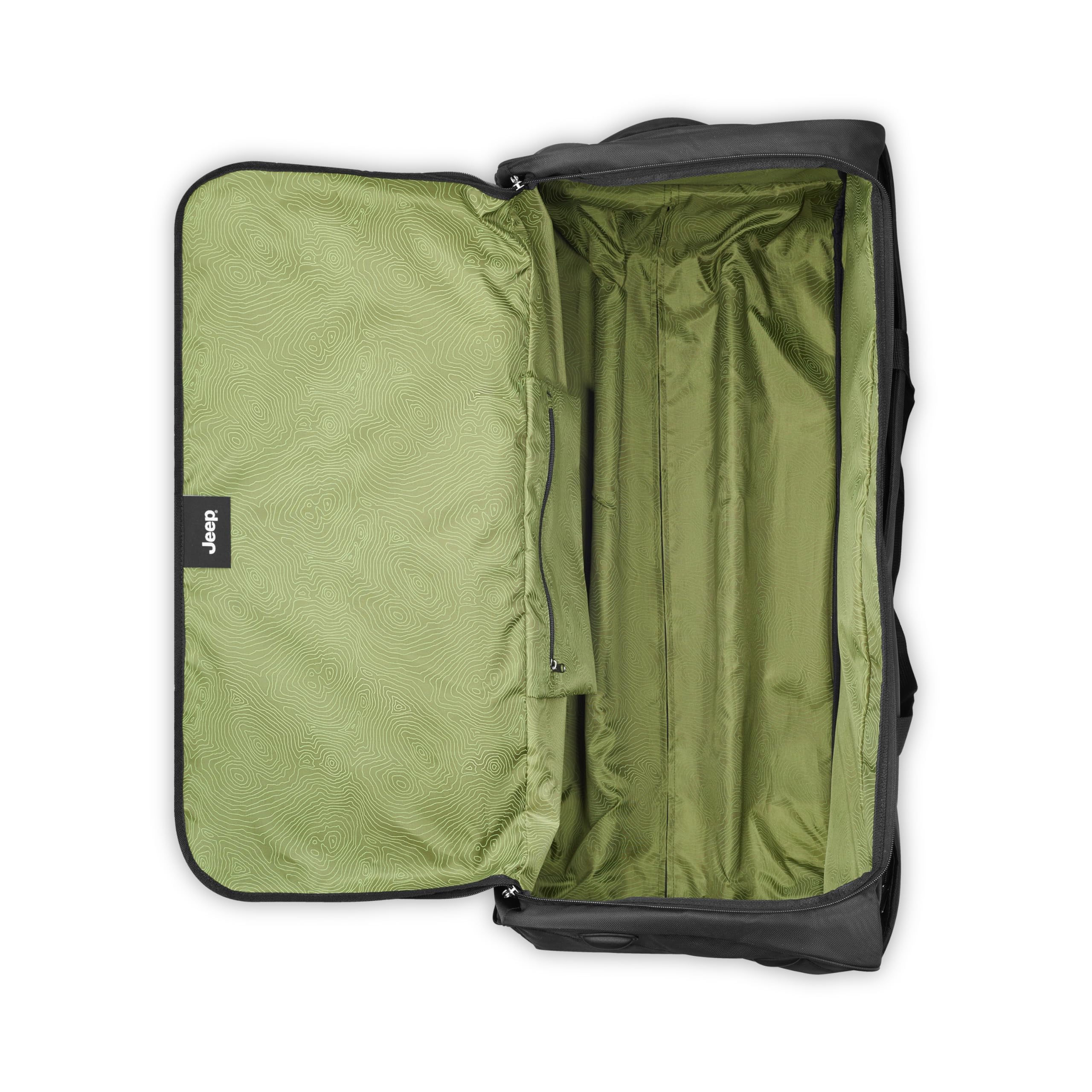 Jeep JS009D 2-Wheel Rolling Duffle Bag for Travel - Durable, Spacious Luggage for Airports, Camping & Weekend Getaways