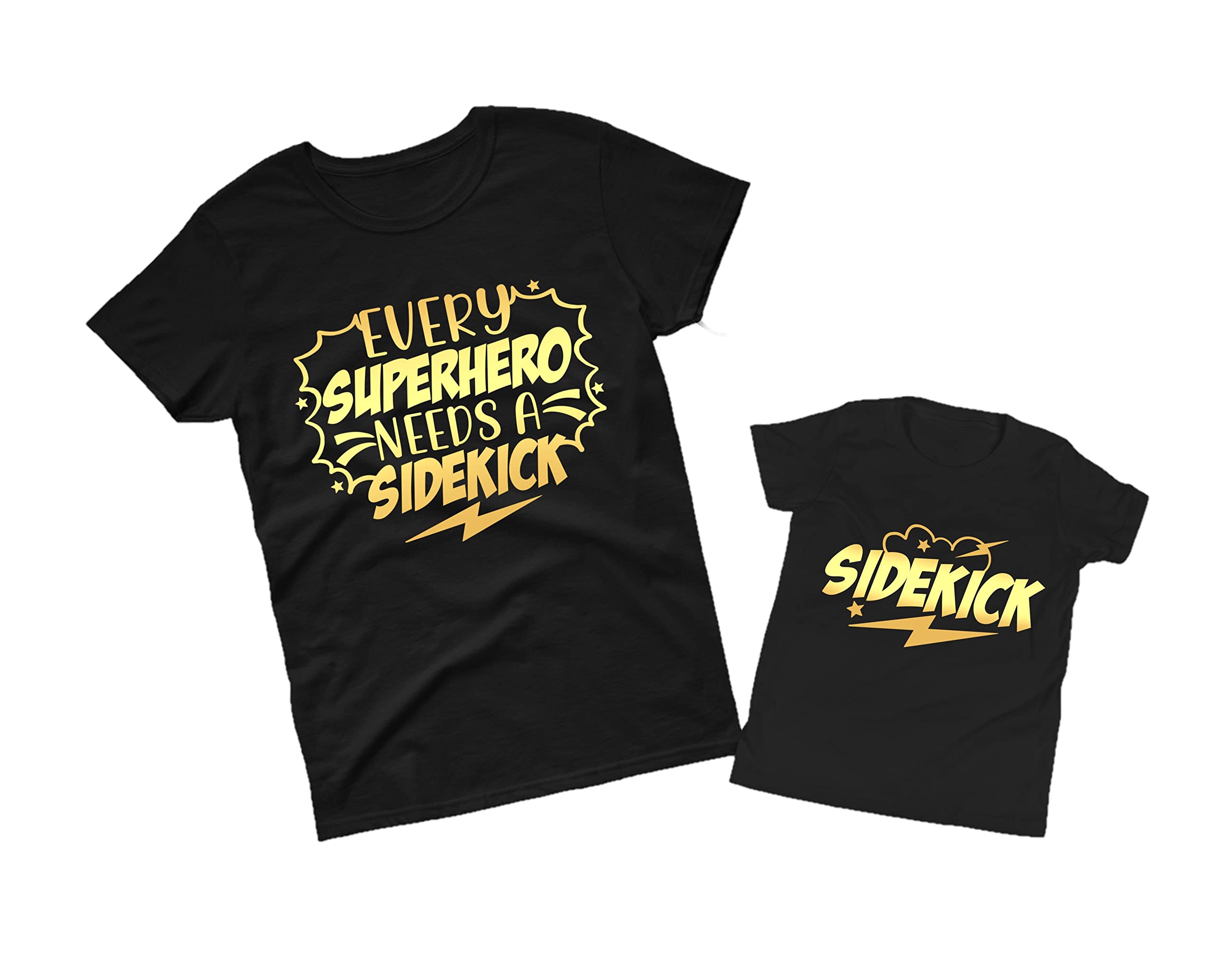 Superhero Sidekick T-Shirts - Matching Mom & Baby Shirts, Gifts for Mother, Dad, Sister & Brother | Toddler Short Sleeve Tops & Maternity Tees for Women | Perfect for Family Outfits, Birthday Gifts & Superhero-Themed Events
