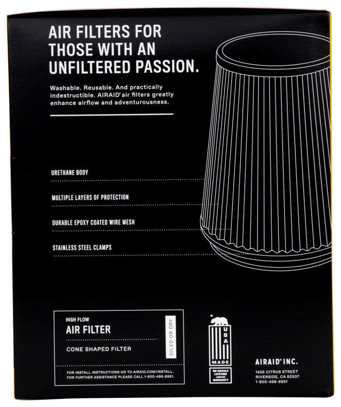 AIRAID 725-473 Universal High-Performance Air Filter for Cars, Trucks & SUVs - Improves Engine Airflow & Fuel Efficiency