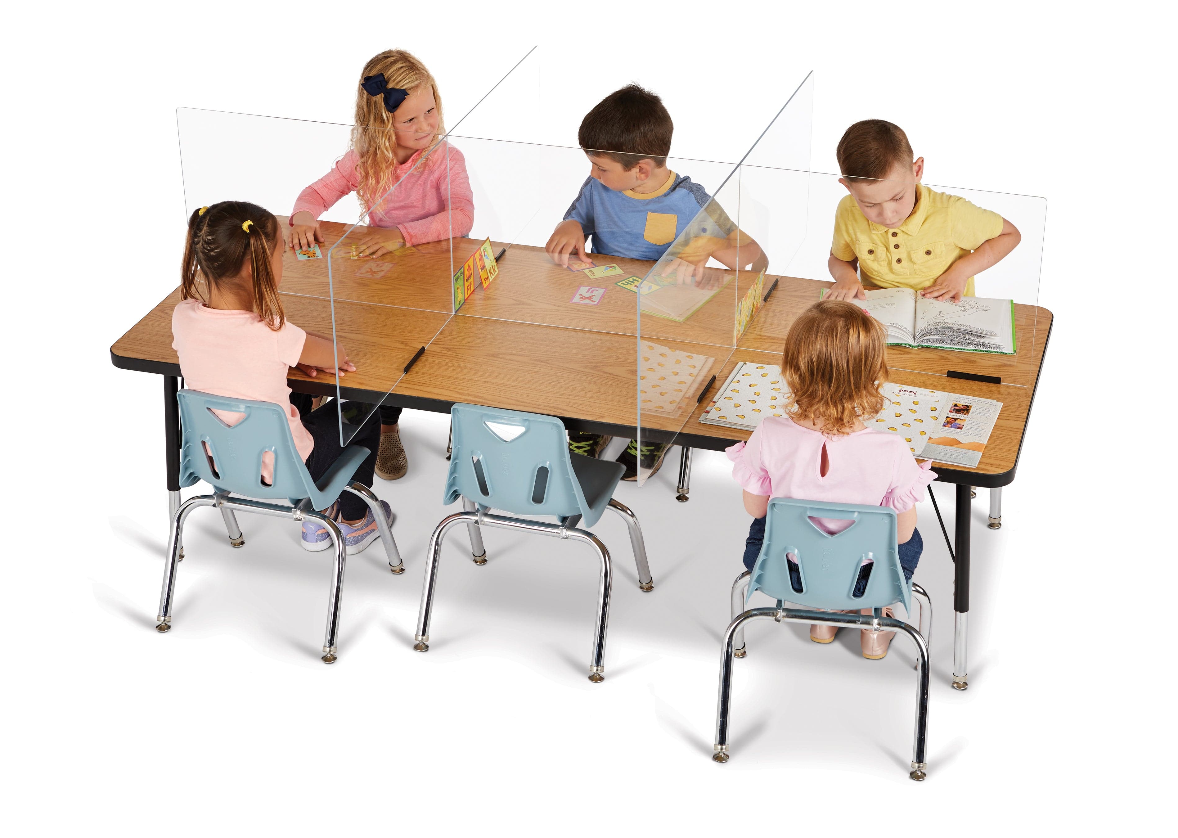 Clear Acrylic Table Divider - 6 Station Partition 70.5