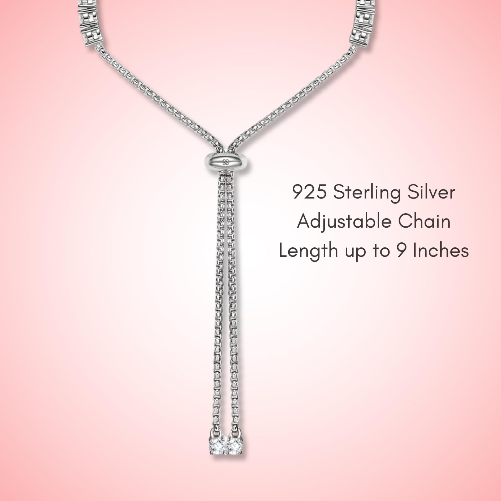 LOVE&LOVE Moissanite Tennis Bracelet for Women - 925 Sterling Silver Adjustable Diamond Simulator Bracelet - Elegant Jewelry Gift for Birthday, Anniversary, Valentine's Day - Perfect for Parties, Weddings & Special Occasions