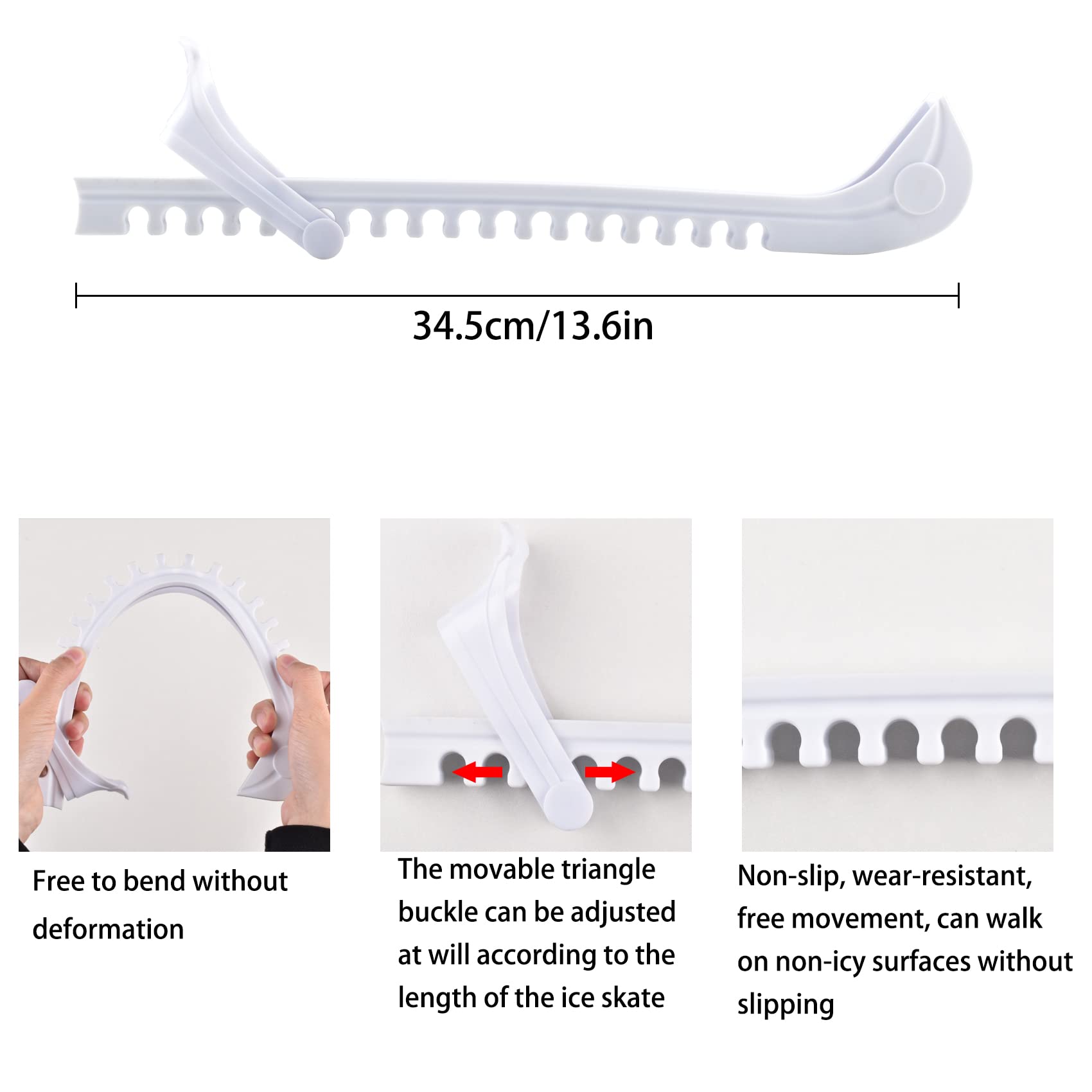 Zoyiancy Adjustable Ice Skate Blade Guards - 1 Pair of Durable Figure Skate Covers with Secure Buckle for Hockey & Recreational Skating | Perfect for Indoor & Outdoor Use at Rinks, Parks & Home Storage