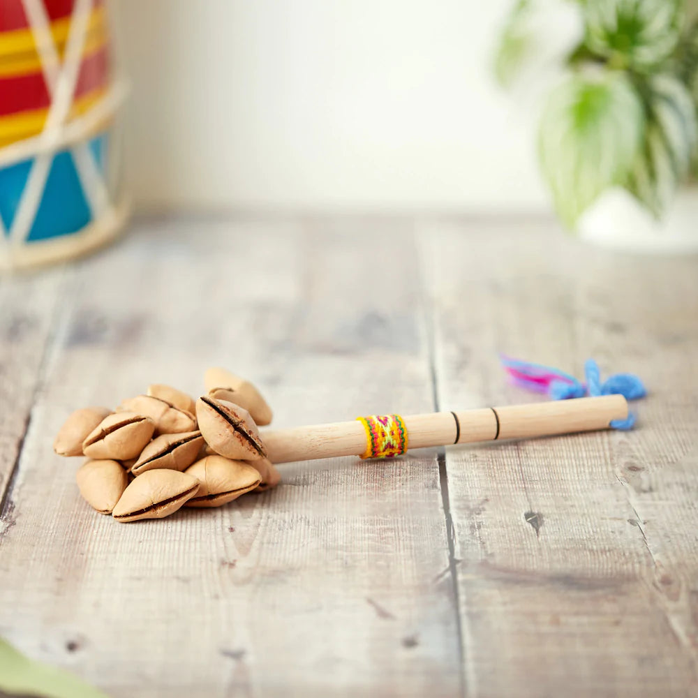 Authentic Peruvian Lima Stick Shaker - Traditional Handcrafted Musical Instrument for Latin Music, Andean Folk Bands & Cultural Performances | Perfect for Festivals, Drum Circles & Music Education