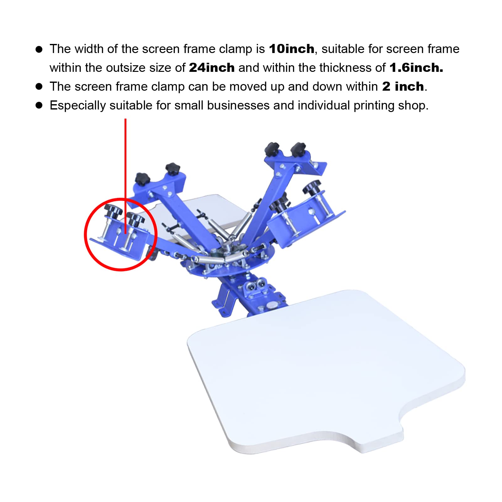 T-Shirt Screen Printing Machine - 4 Color 2 Station Silk Screen Printer with Table Press for DIY Custom Shirts, Hoodies & Bags - Perfect for Small Business, Home Craft & Custom Apparel Printing