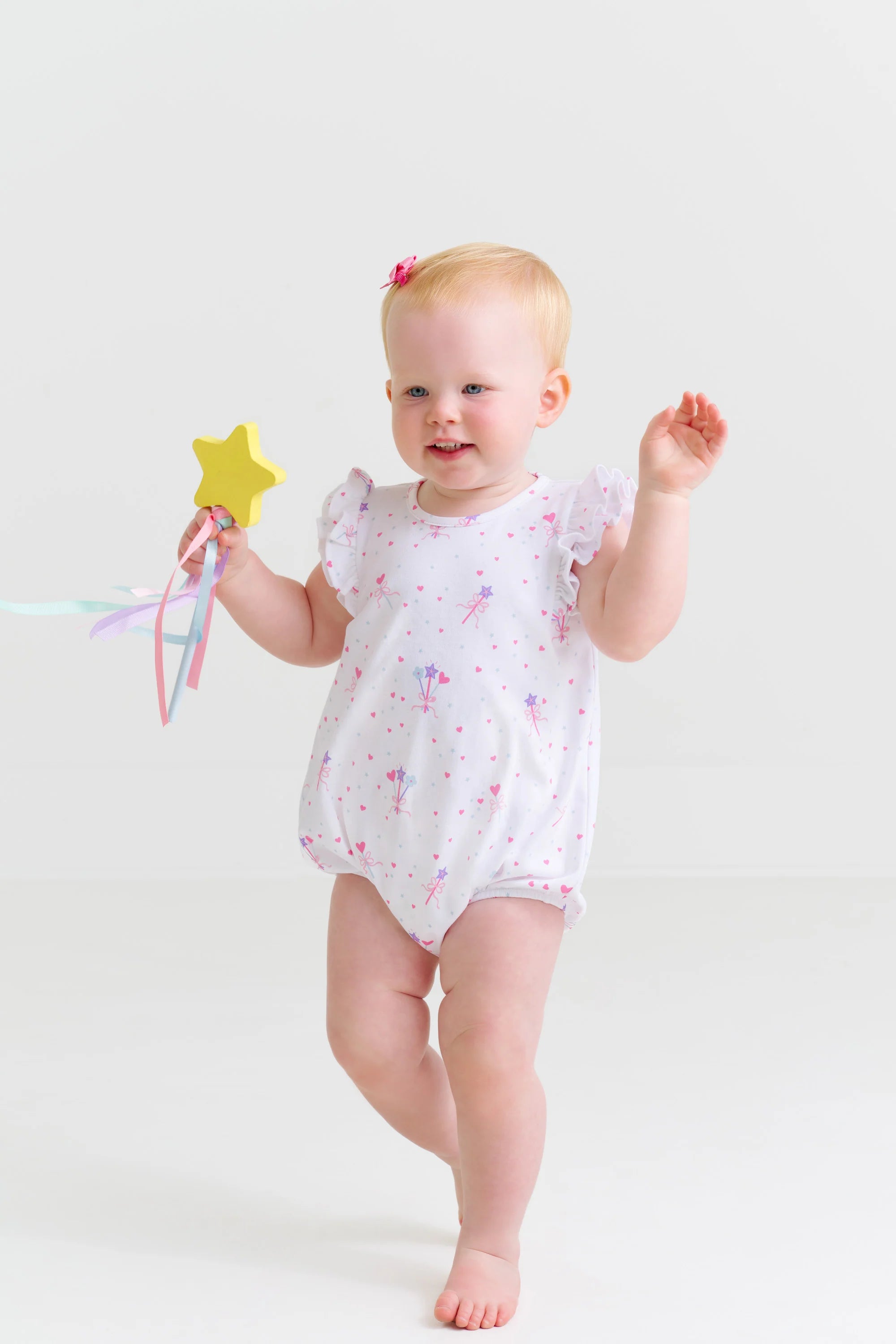 Beaufort Bonnet Ruehling Ruffle Bubble Pima Cotton Baby Hat in Fairy Dust Sprinkles - Soft & Breathable Newborn Headwear for Photoshoots, Outings & Special Occasions