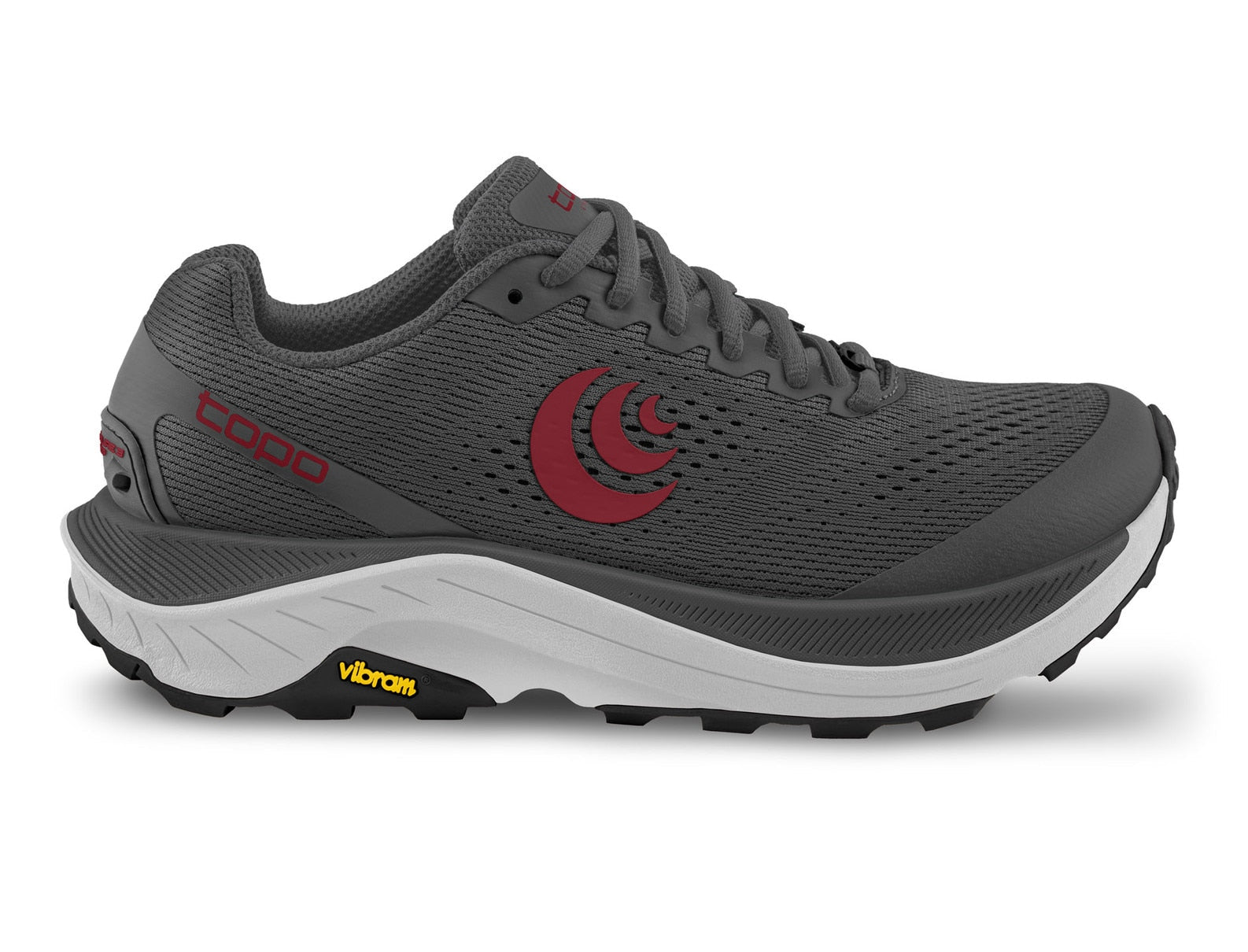 Topo Athletic Ultraventure 3 Trail Running Shoes for Men - Grey/Red Color - Size 10 D Medium - Lightweight Hiking & Outdoor Adventure Footwear