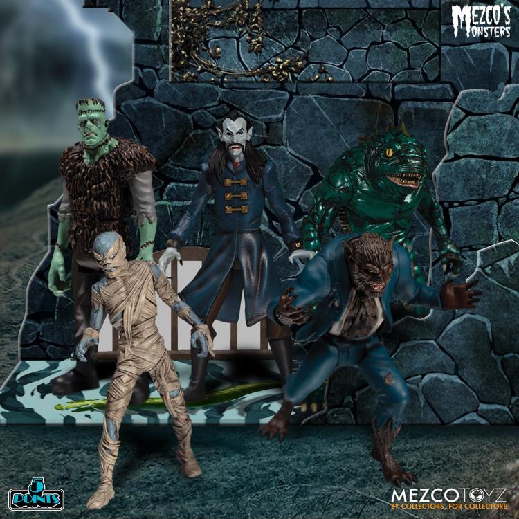 Mezco Monsters 5 Points Tower of Fear Deluxe Boxed Set Action Figure - Horror Collectible for Display & Scary Movie Nights