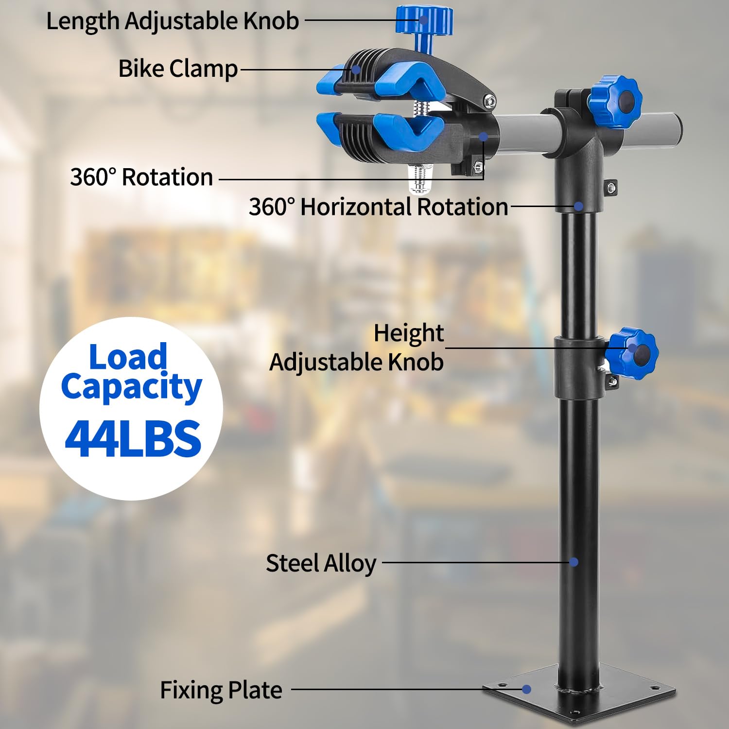 Adjustable Bike Repair Stand - Heavy Duty Wall Mount & Workbench Clamp for Home Bicycle Maintenance | Perfect for Garage, Workshop & Outdoor Bike Repairs