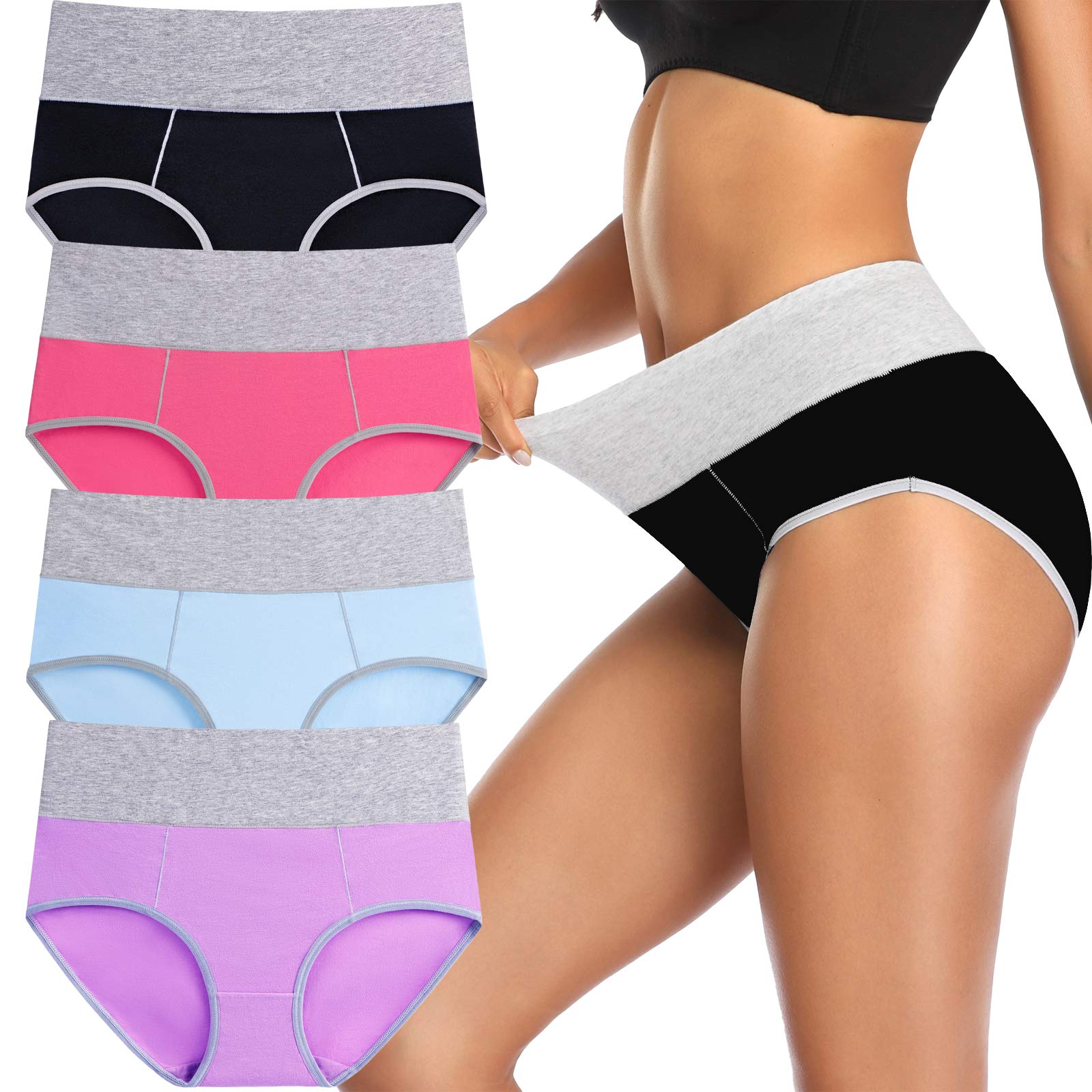 Annenmy Women's High Waist Underwear - No Muffin Top Briefs & Plus Size Panties for Comfort All Day | Perfect for Work, Yoga & Everyday Wear