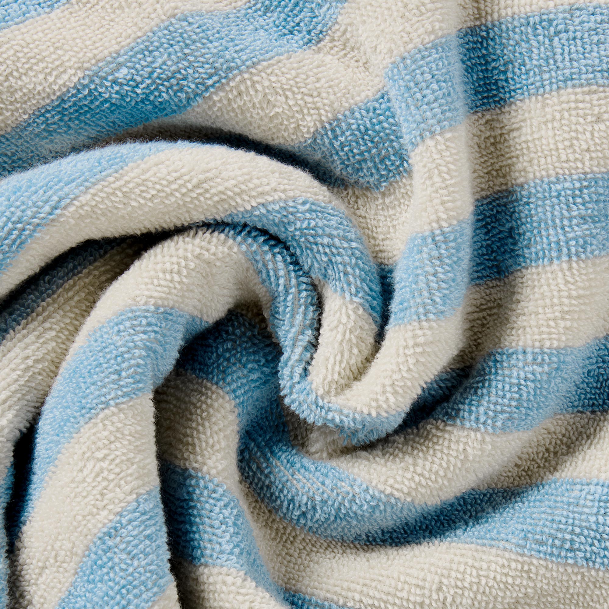 Coastal Blue Pembroke Stripe Cotton Hair Wrap - Soft & Absorbent Turban for Women - Perfect for Post-Shower, Swimming & Salon Styling