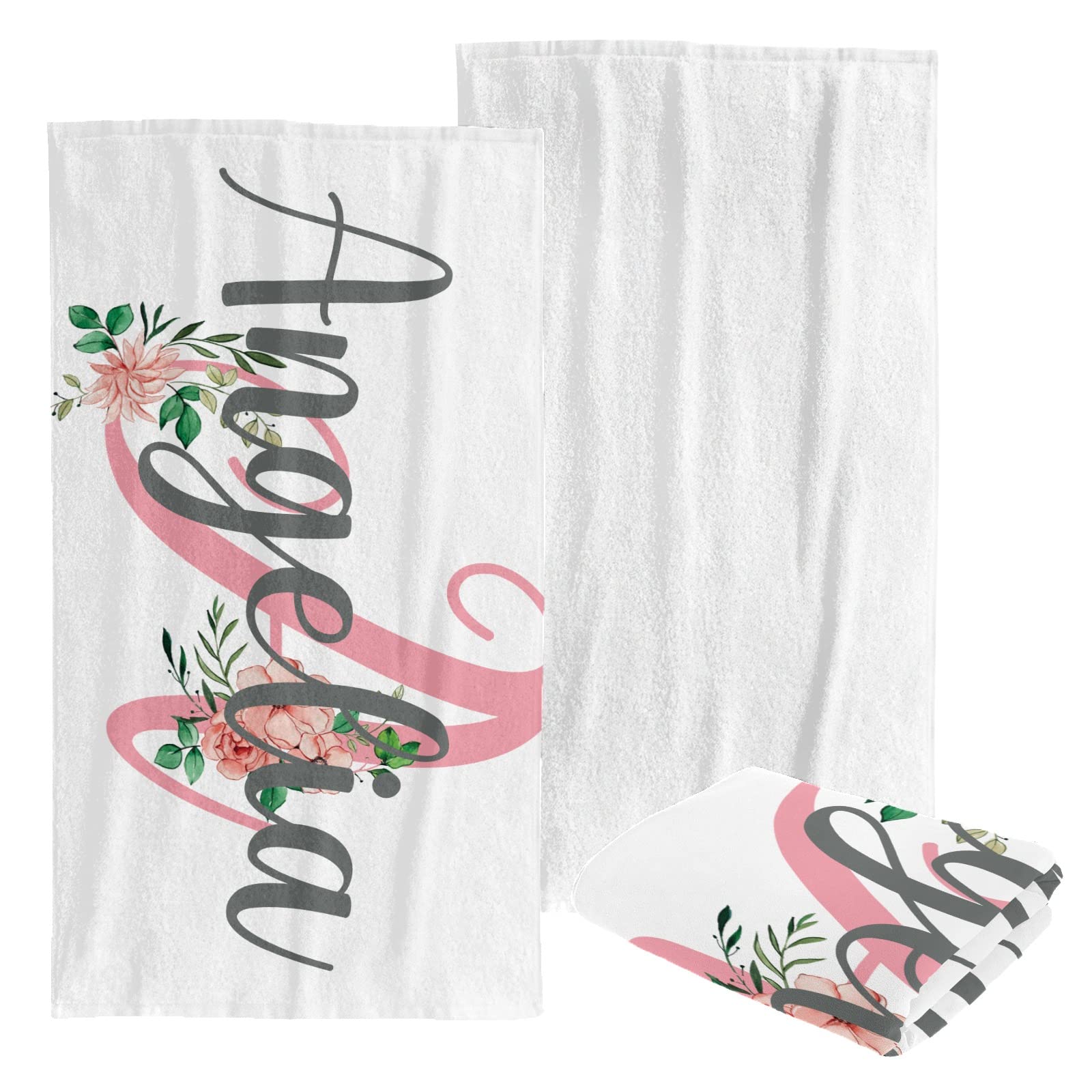 Custom Personalized Beach Towel - Monogrammed Bath & Swim Towel for Kids, Men, Women - Pink Floral Design | Perfect for Pool, Beach Vacation & Summer Outings