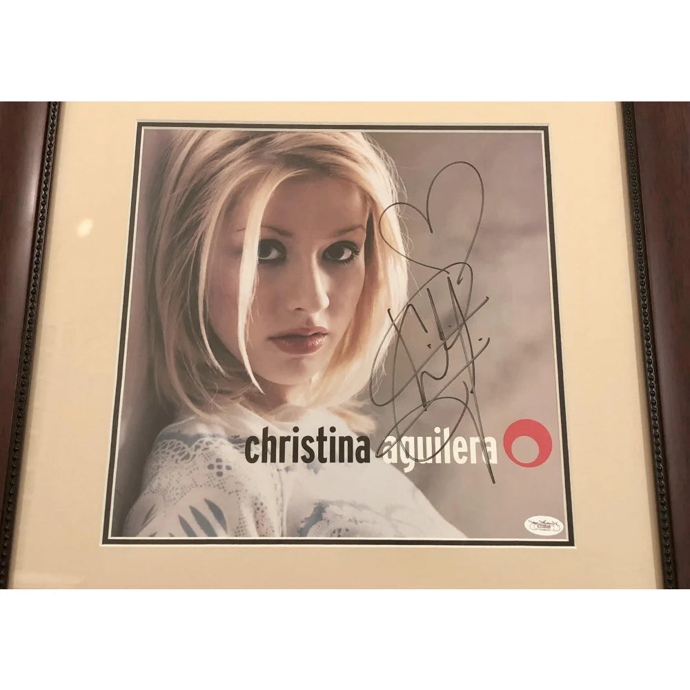 Christina Aguilera Signed Debut Album Vinyl LP - Framed with JSA COA Autograph - Perfect for Music Collectors & Home Decor