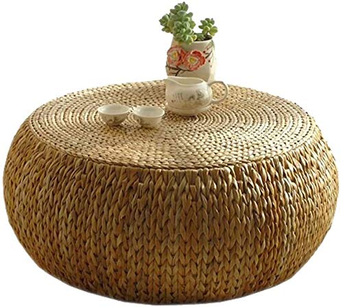 Vintage Japanese Low Floor Table - Bamboo & Rattan Tatami Table for Tea, Coffee, Computer Work | Meditation Altar & Home Office Desk | Perfect for Zen Decor, Small Spaces & Asian-Inspired Interiors