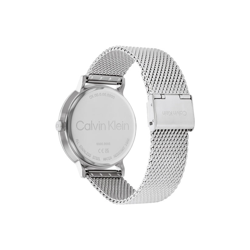 Calvin Klein Modern Silver Steel Mesh Men's Watch 25200433 | Slim Minimalist Design | Perfect for Business, Casual & Formal Occasions