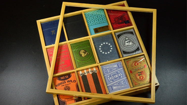 Carat Bamboo 12 Deck Display Stand - Premium Wooden Card Holder for Magic Tricks, Poker & Collectible Trading Cards | Perfect for Game Nights, Magic Shows & Retail Displays
