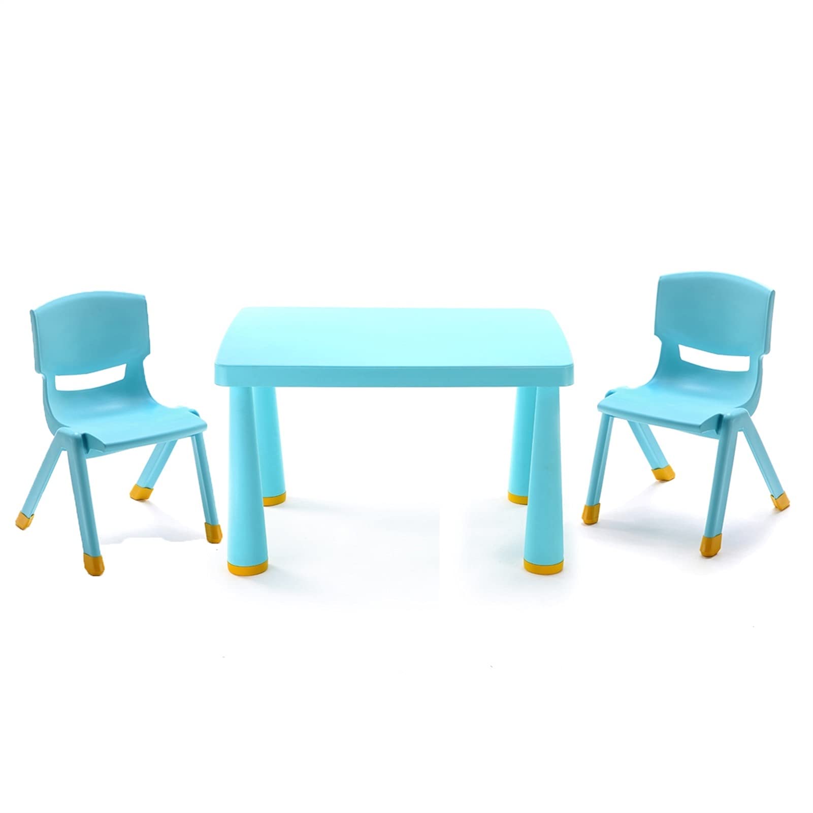 Kids Table and Chair Set - 2 Stackable Chairs, Space-Saving Children's Learning Table for Home & Kindergarten - Blue - Perfect for Playtime, Arts & Crafts, and Early Education Activities