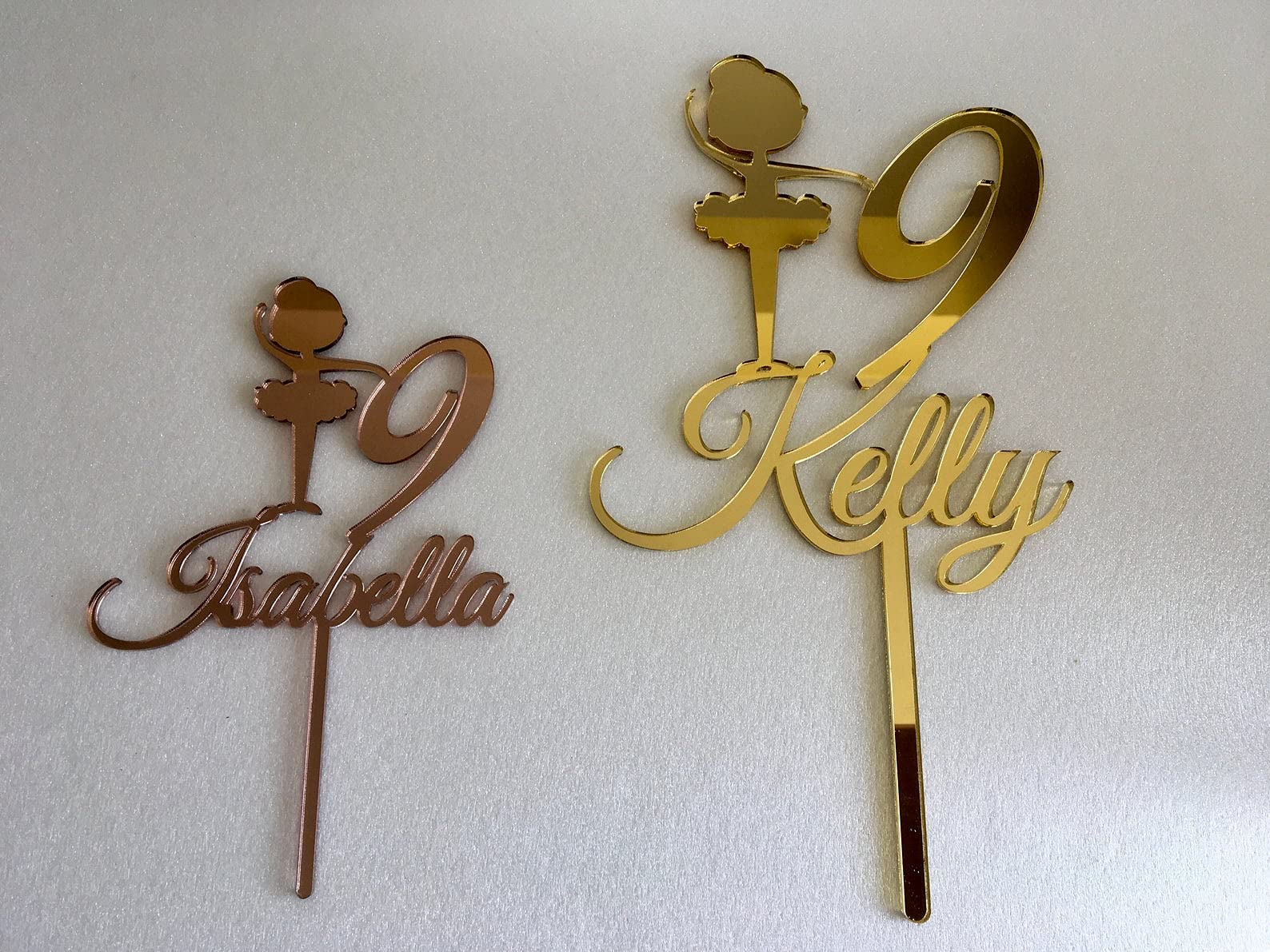 Custom Personalized Cake Topper for Girls - Ballerina Design with Name & Age - Elegant Birthday Cake Decorations for Princess Themed Parties, Ballet Celebrations & Dance Recitals - Perfect for Wedding Showers, Baby Showers & Special Occasions