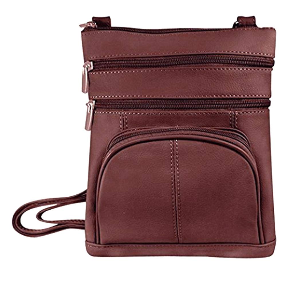 SILVERFEVER Women's RFID Blocking Crossbody Shoulder Bag - Small Round Genuine Leather Purse for Everyday Use, Travel & Shopping