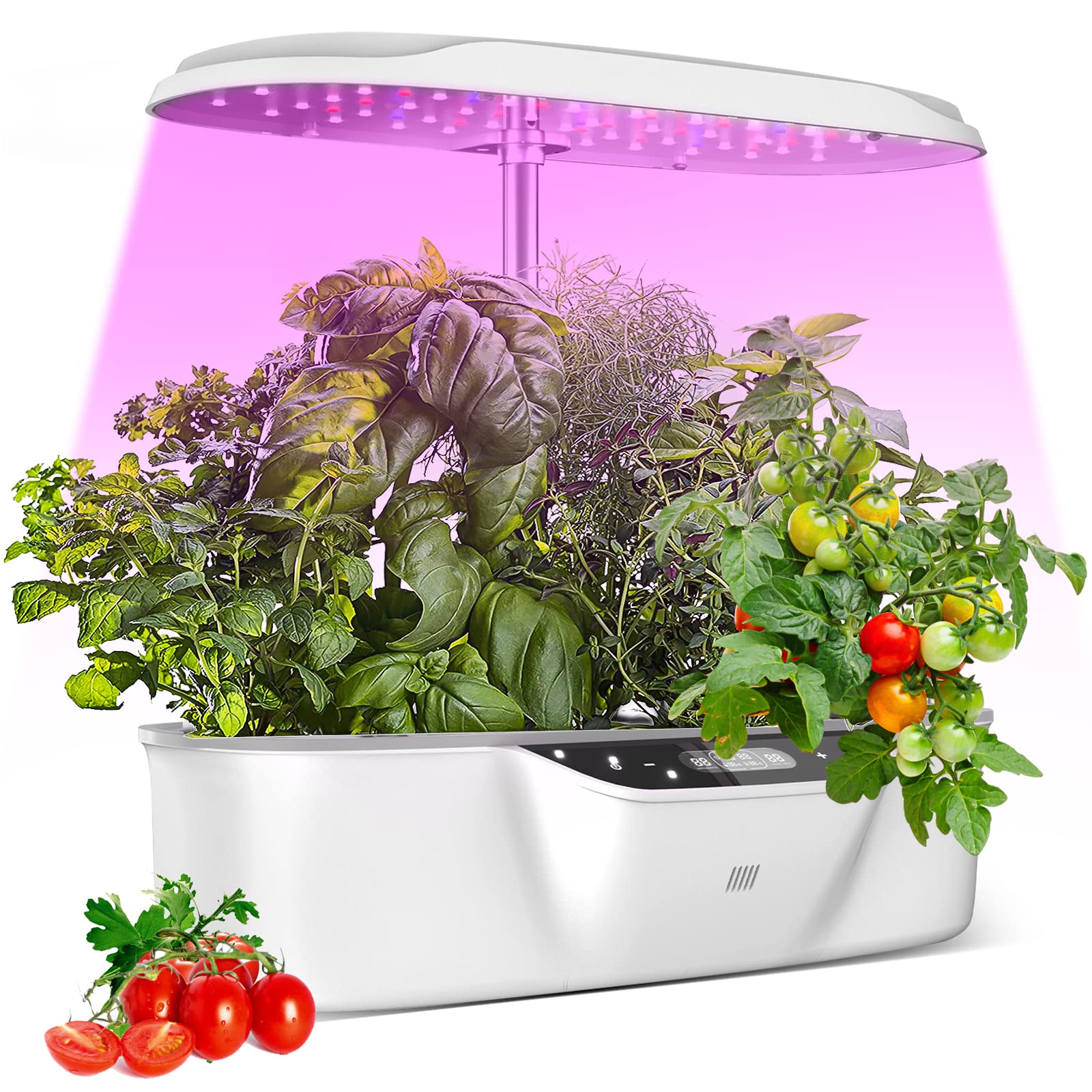SideKing 12 Pod Hydroponic Growing System - Indoor Herb Garden Kit with LED Grow Light, Automatic Timer & Adjustable Height (Up to 12.4