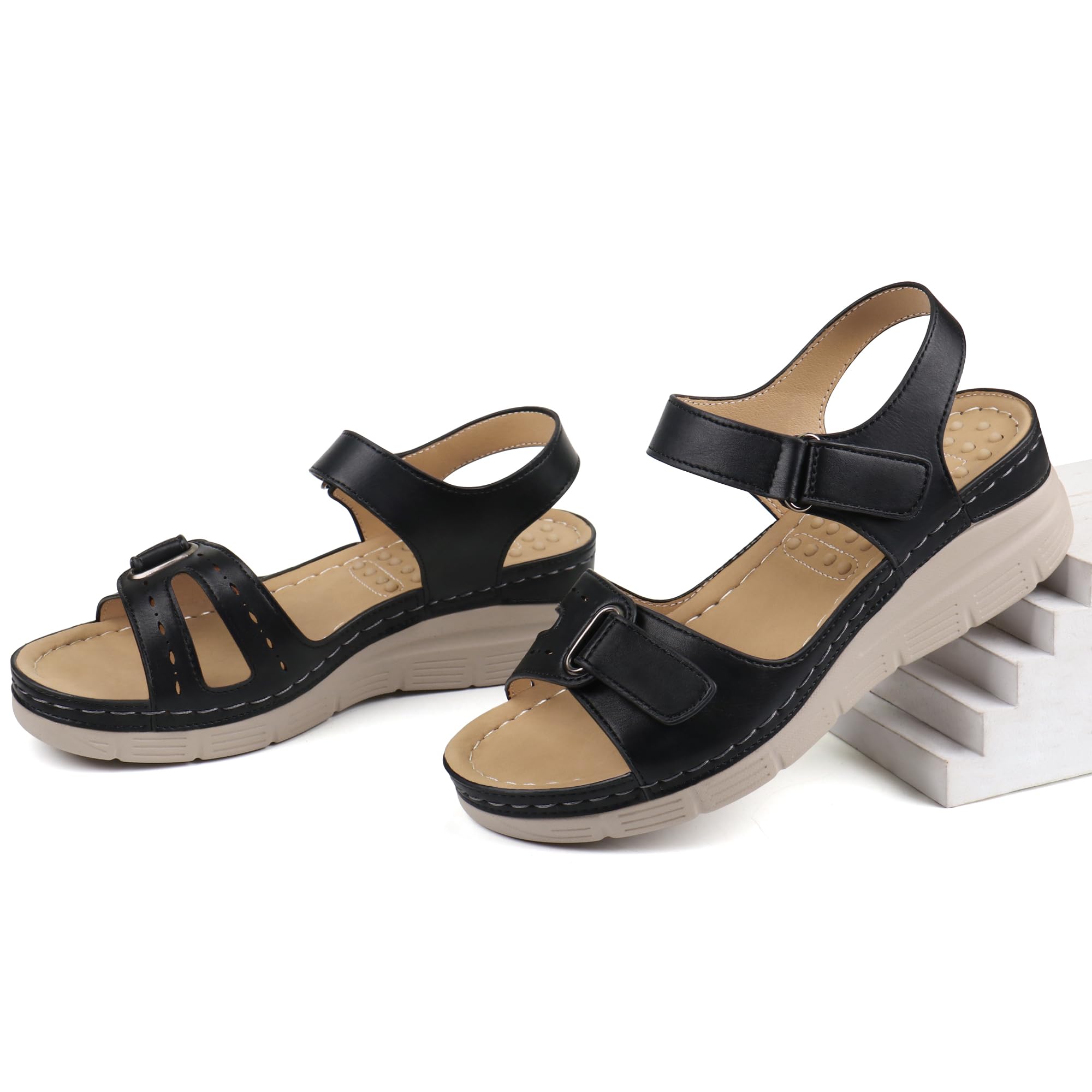 Orthotic Arch Support Sandals for Women - Comfortable Walking & Dress Sandals with Ortho+rest Technology - Perfect for Travel, Work & Everyday Wear