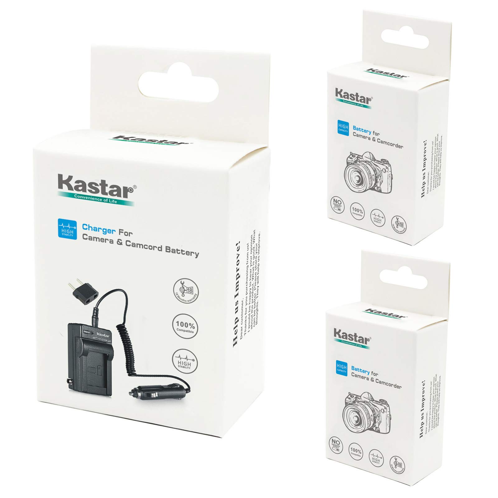 Kastar Replacement Battery Charger with 2 BP-208DG BP-308S BP-310S BP-208 Batteries for Canon Cameras - Perfect for Travel Photography & Professional Shooting