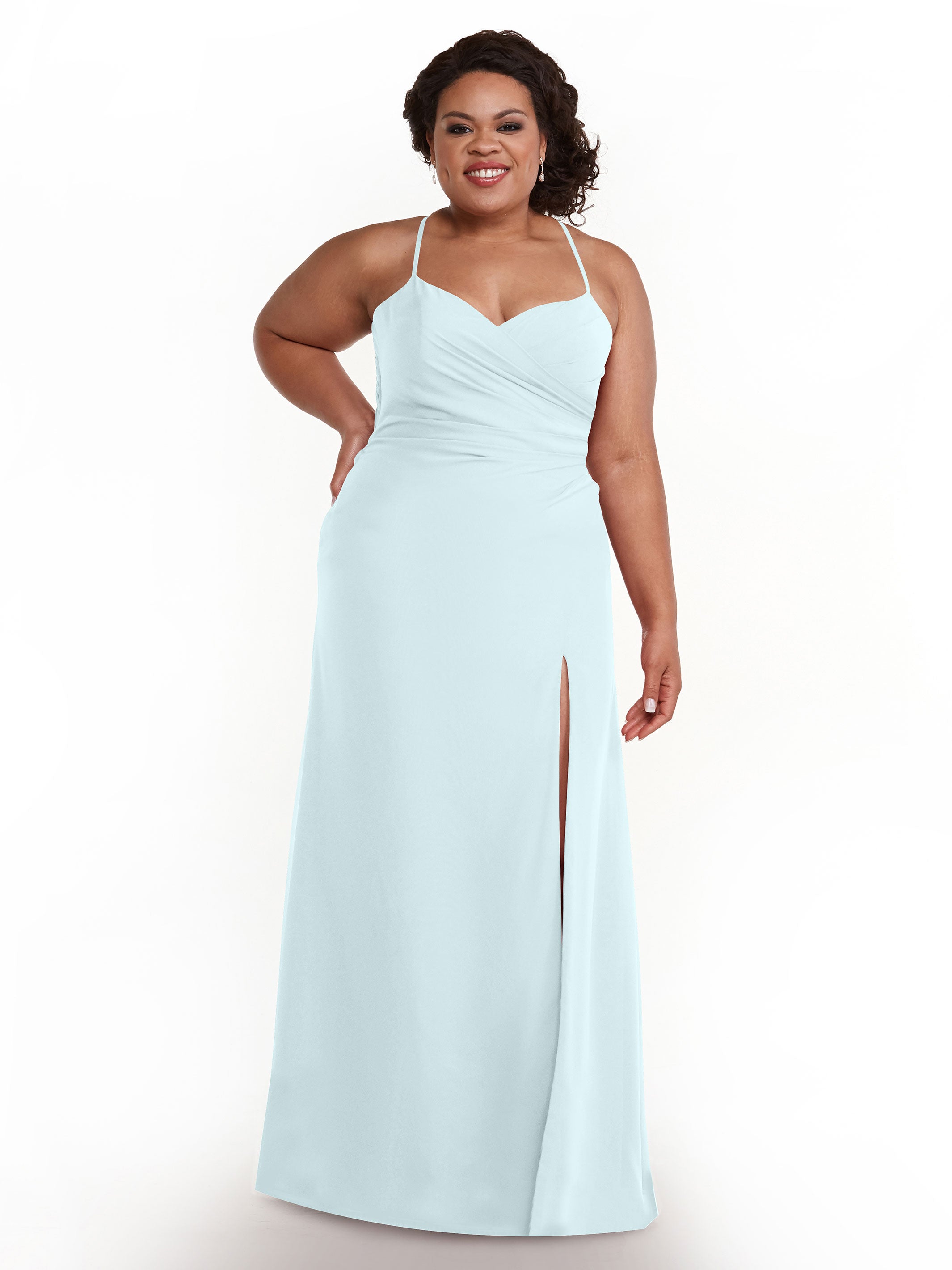 Elegant A-Line Chiffon Bridesmaid Dress with High Slit - Perfect for Weddings, Formal Events & Special Occasions