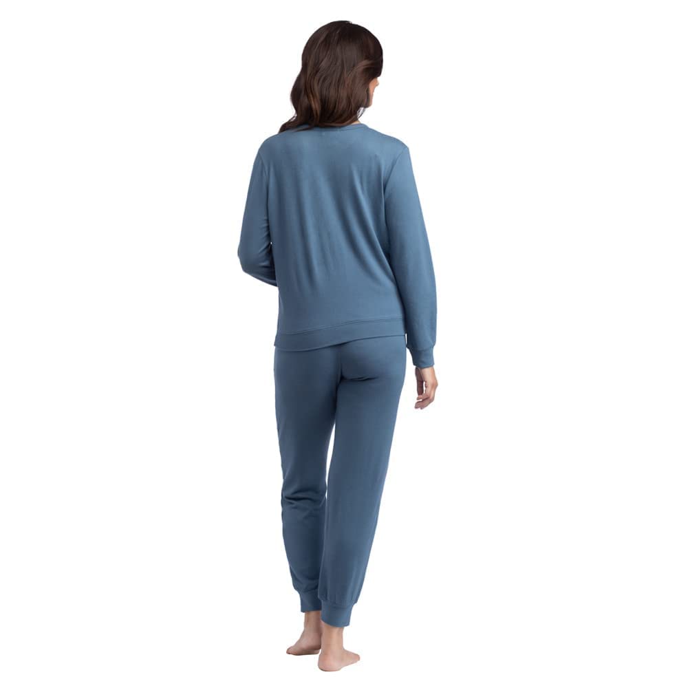Ultra Soft Women's 2-Piece Lounge Set - Jersey Crew Neck Summer Loungewear | Comfortable Sleepwear & Relaxing at Home Outfit