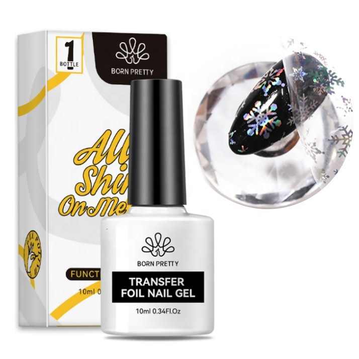 Born Pretty Foil Transfer Gel for Nail Art - Easy Metallic Foil Application for DIY Manicures & Professional Salon Use