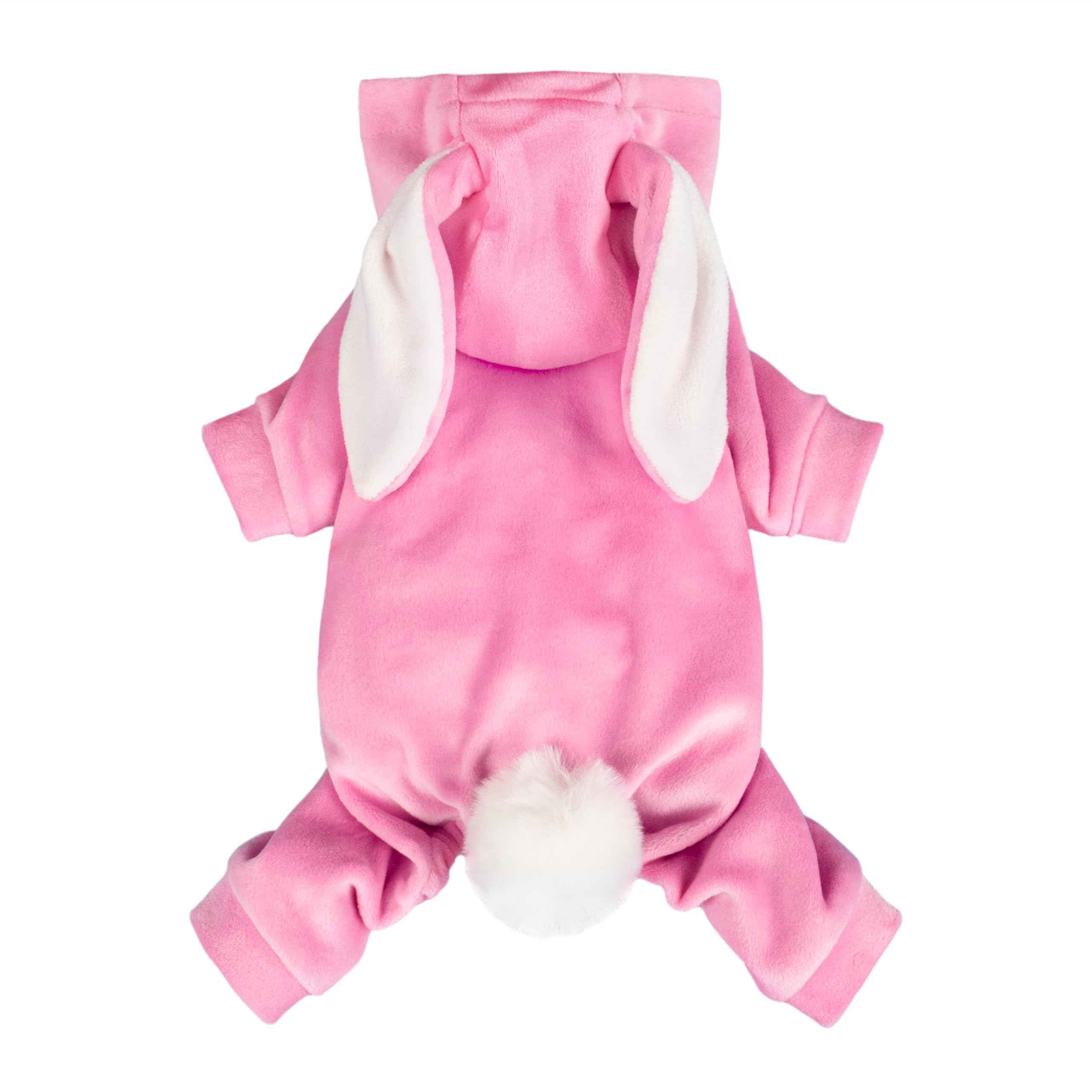 Fitwarm Halloween Bunny Dog Costume - Funny Hooded Pajamas for Small Dogs | Pink & White Pet Apparel (XS) | Perfect for Halloween Parties & Photo Shoots