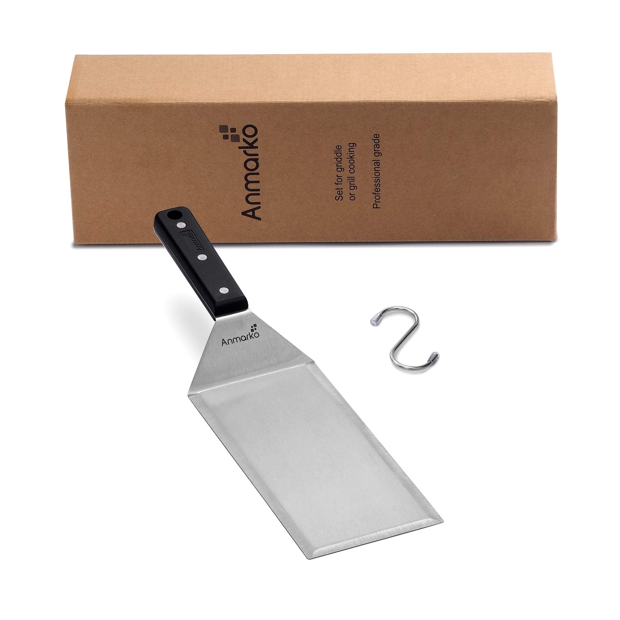 Turner 4x8 Stainless Steel Griddle Spatula - Heavy Duty 4x8 Inch Hamburger Turner & Pancake Flipper - Commercial Grade BBQ Grill & Flat Top Griddle Accessories - Perfect for Restaurants, Food Trucks & Outdoor Cooking