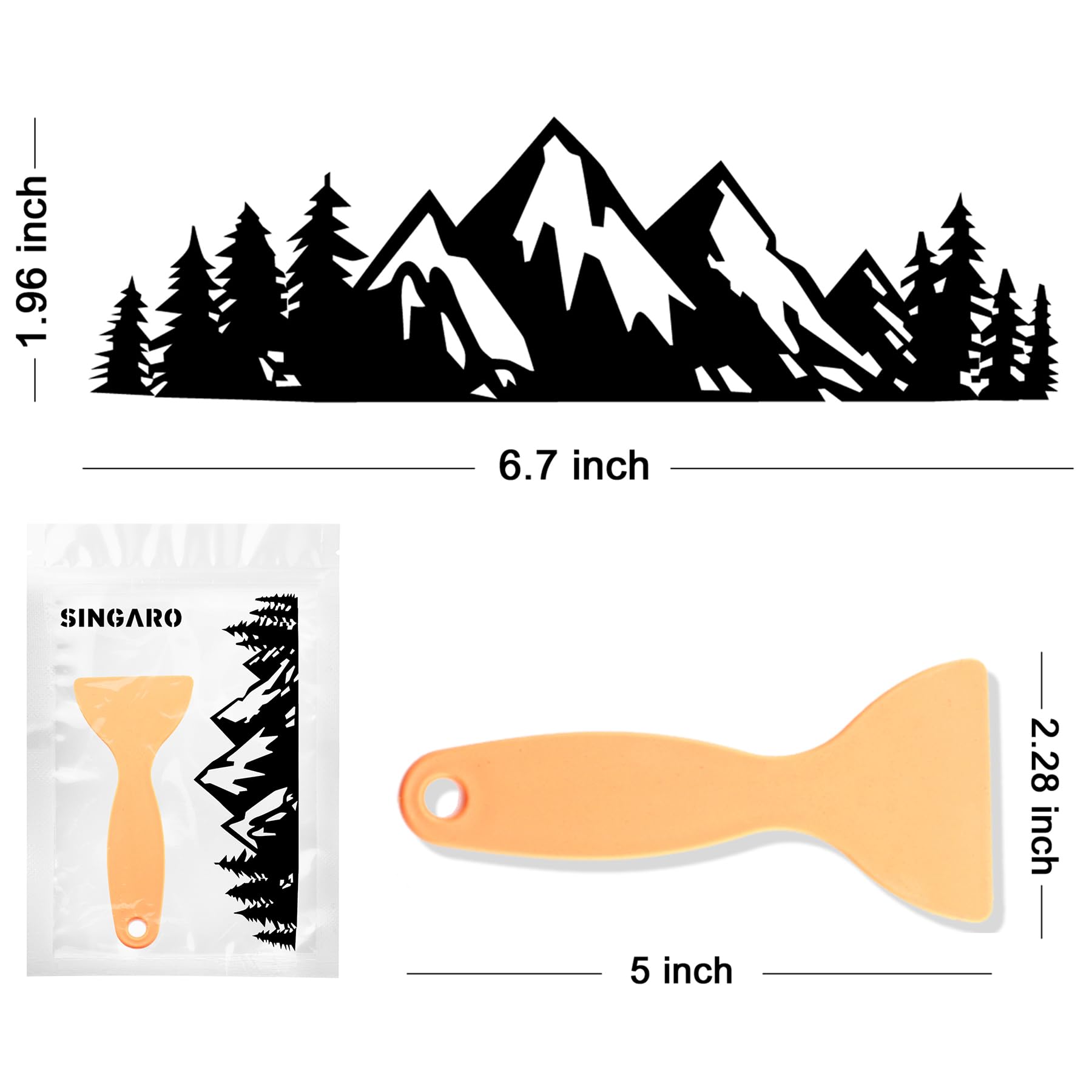 SINGARO Vinyl Snow Mountain Tree Decal Sticker - Car Trunk Logo Sticker for Exterior Decoration - Waterproof & Durable (Black) - Perfect for Cars, Trucks, SUVs & Motorcycles