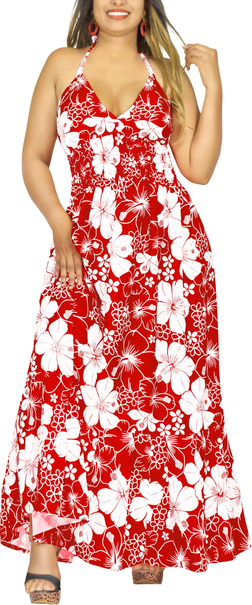 LA LEELA Women's Tube Dress - Sleeveless Bodycon Maxi Dress for Party, Night Out, Club & Beach Wear - Stretchy Sexy Casual Summer Dress