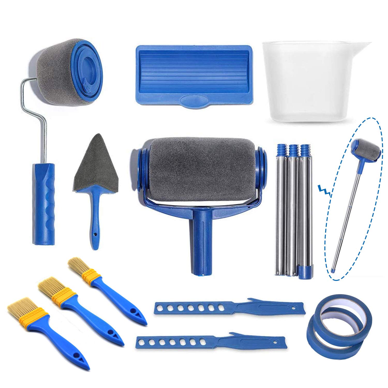 Paint Roller Kit - Paint Runner Pro Brush Set with Handle for Fast & Easy Wall Painting | Perfect for Home, School & Office Renovation | No Prep, No Mess DIY Painting Tool for Walls, Ceilings & Furniture