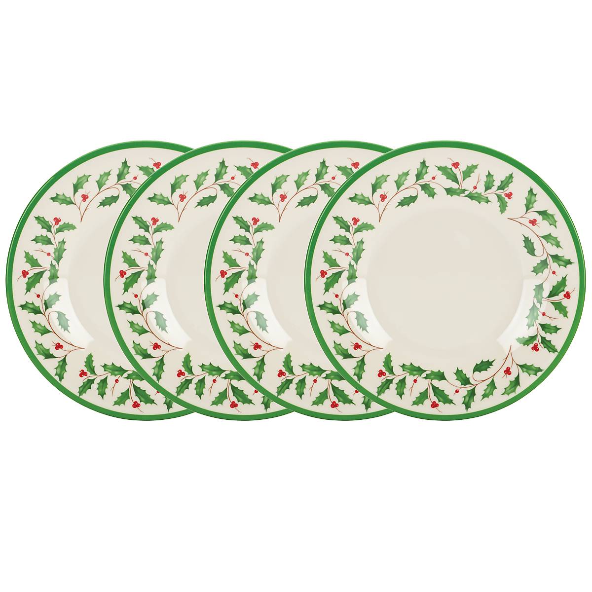 Elegant Holiday Melamine Accent Plates Set of 4 - Durable & Lightweight Dinnerware for Christmas, Thanksgiving & Party Decor