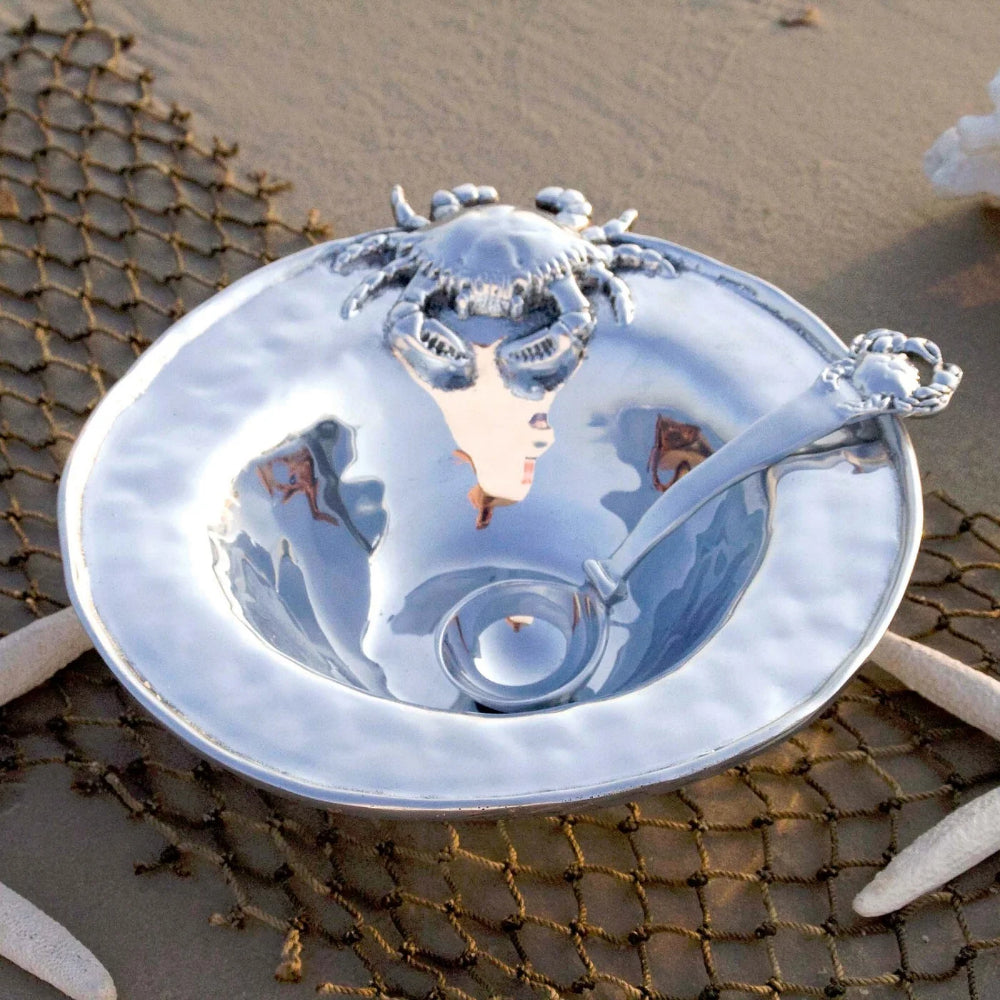 Beatriz Ball Elegant Crab Dip Bowl - Stainless Steel Serving Dish for Seafood Appetizers, Perfect for Parties, Holidays & Entertaining
